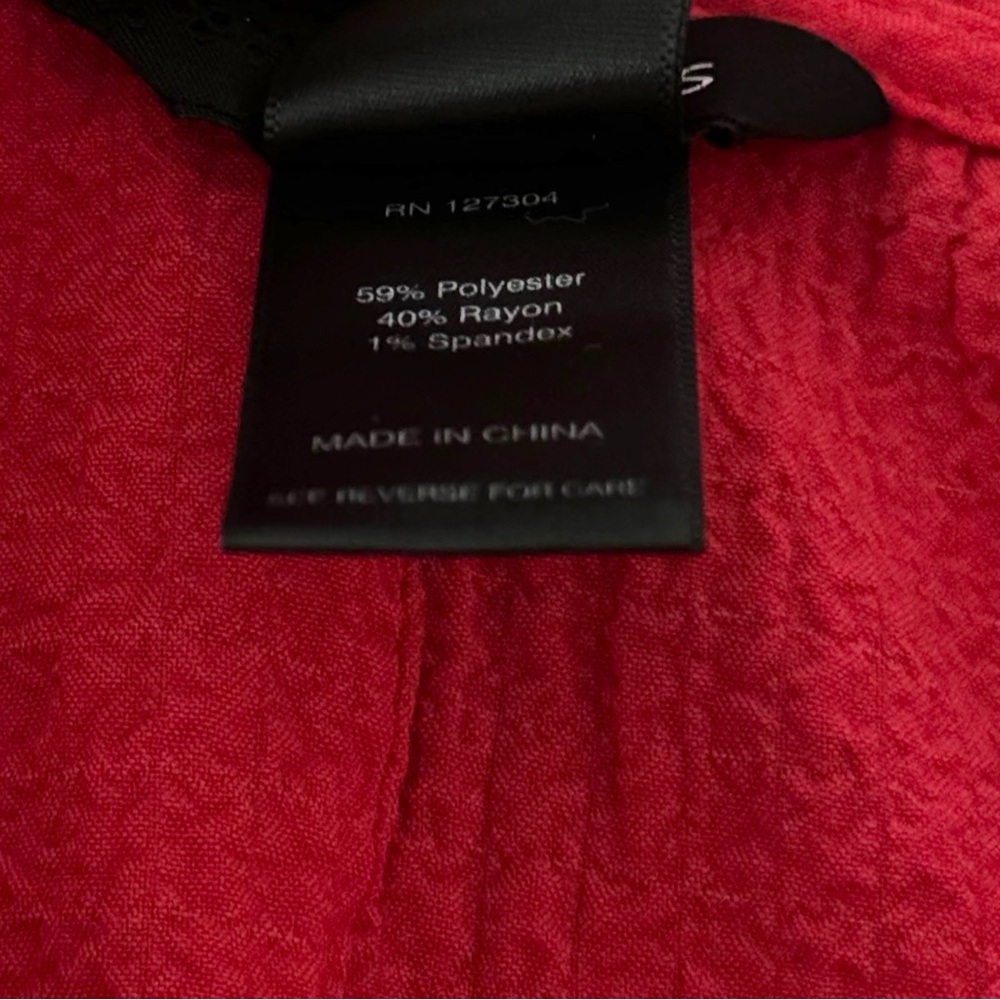 Ali Miles Red Cowl Neck Tunic Blouse Lagenlook Size Medium Comfort Stretch - Picture 7 of 7